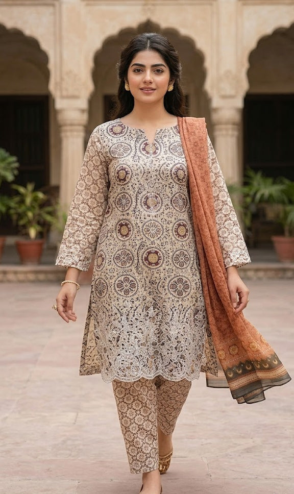 3PC SOFT SKIN PRINTED LWAN