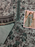 3PC SKY BLUE BUY LAWN NECK EMBROIDERY