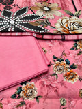 3PC BABY PINK PRINTED LWAN