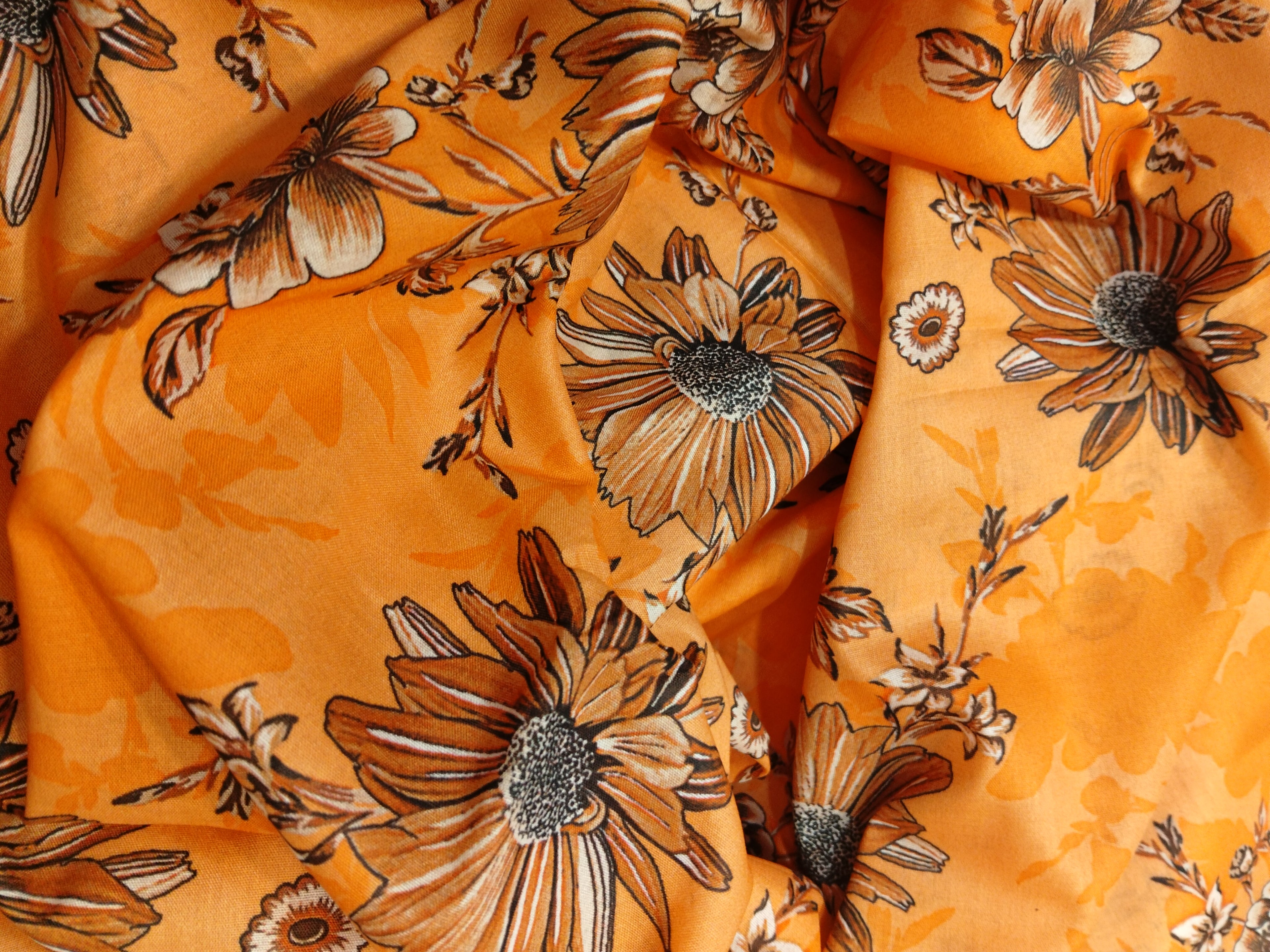 2PC ORANGE LAWN ALL OVER TWO PIECE