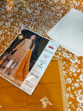 3PC MUSTARD LAWN NECK EMBROIDERY