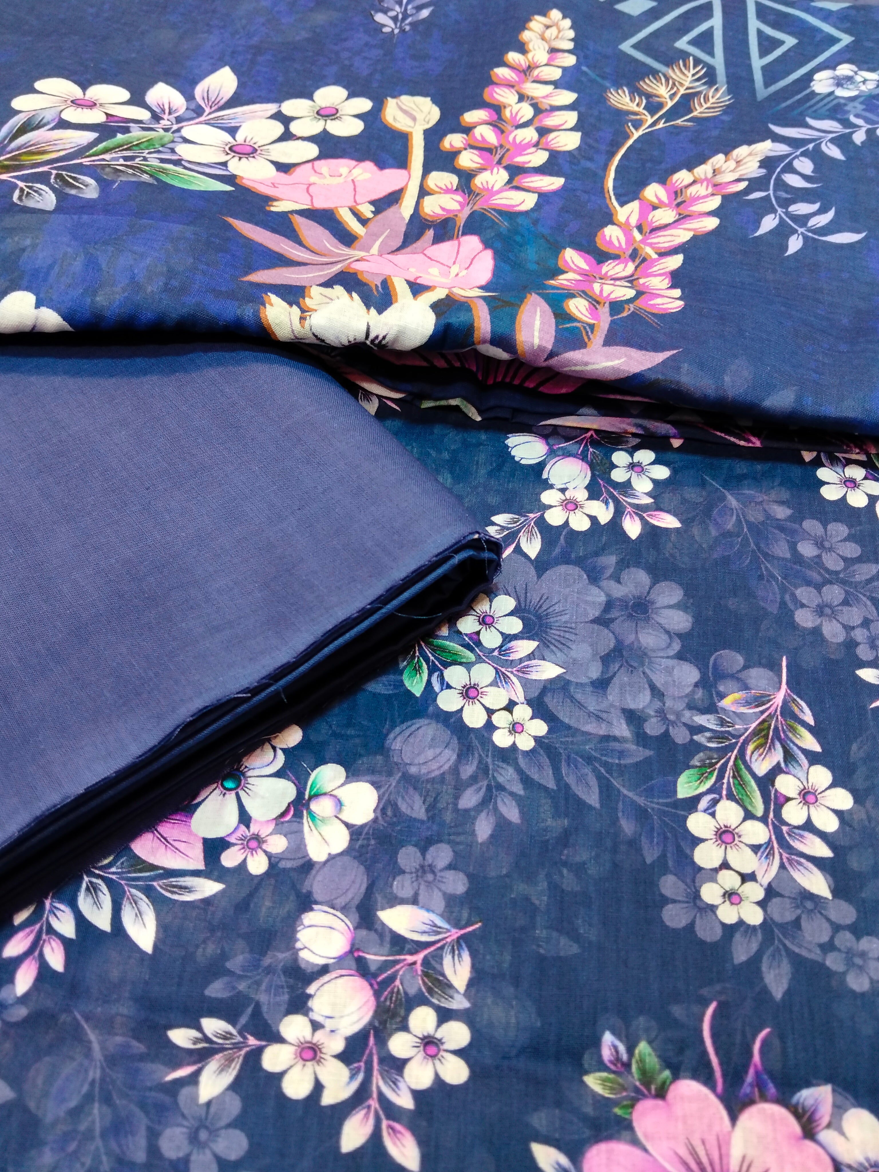 Printed blue lawn 3Pc
