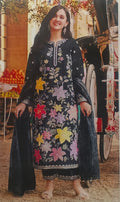 3pc Maria B black breeza embroidery with patches