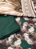 3PC BOTTLE GREEN PRINTED LWAN